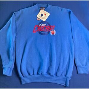 Vintage Chicago Cubs Blue Genuine MLB Baseball Crew Sweatshirt Men's Large 1998